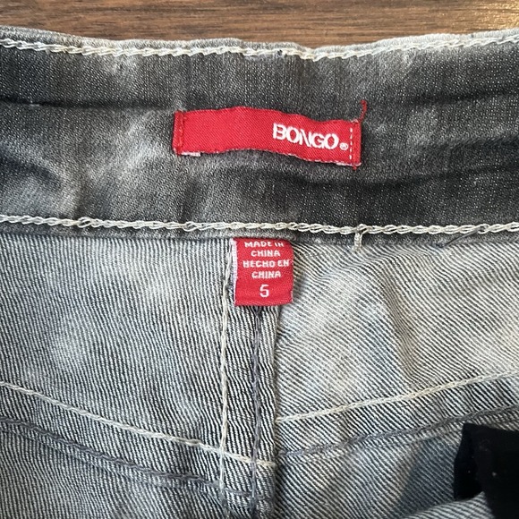 Bongo Denim Micro Mini Shorts Grey‎ Acid Wash Distressed Y2K Baddie Grunge Sz 5 - Picture 2 of 7